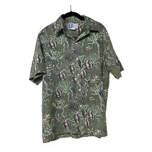 Styled By RJC Men’s Shirt Made Hawaii Green Tropical Fish Print M